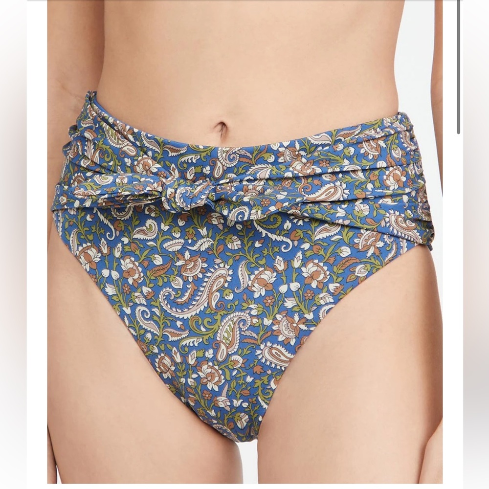 Veronica Beard Blue Paisley Azoia Tie Waist Swim Bottom size XS